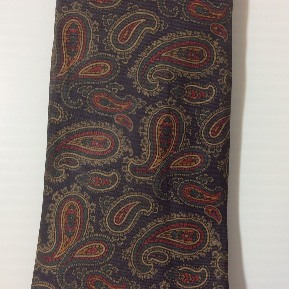Hathaway MENS TIE NECKTIE 3.5  in  USA All Silk Black Brown Burgundy Blue Gold - Picture 5 of 12